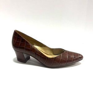Naturalizer Womens Mali Pump Heel Brown Croc Size 12W